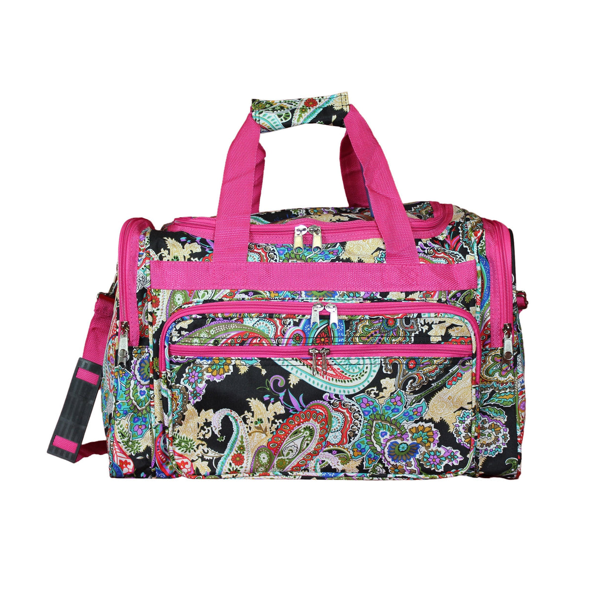 World Traveler 16-inch Shoulder Carry-on Duffel Bag - Pink Trim Multi Paisley