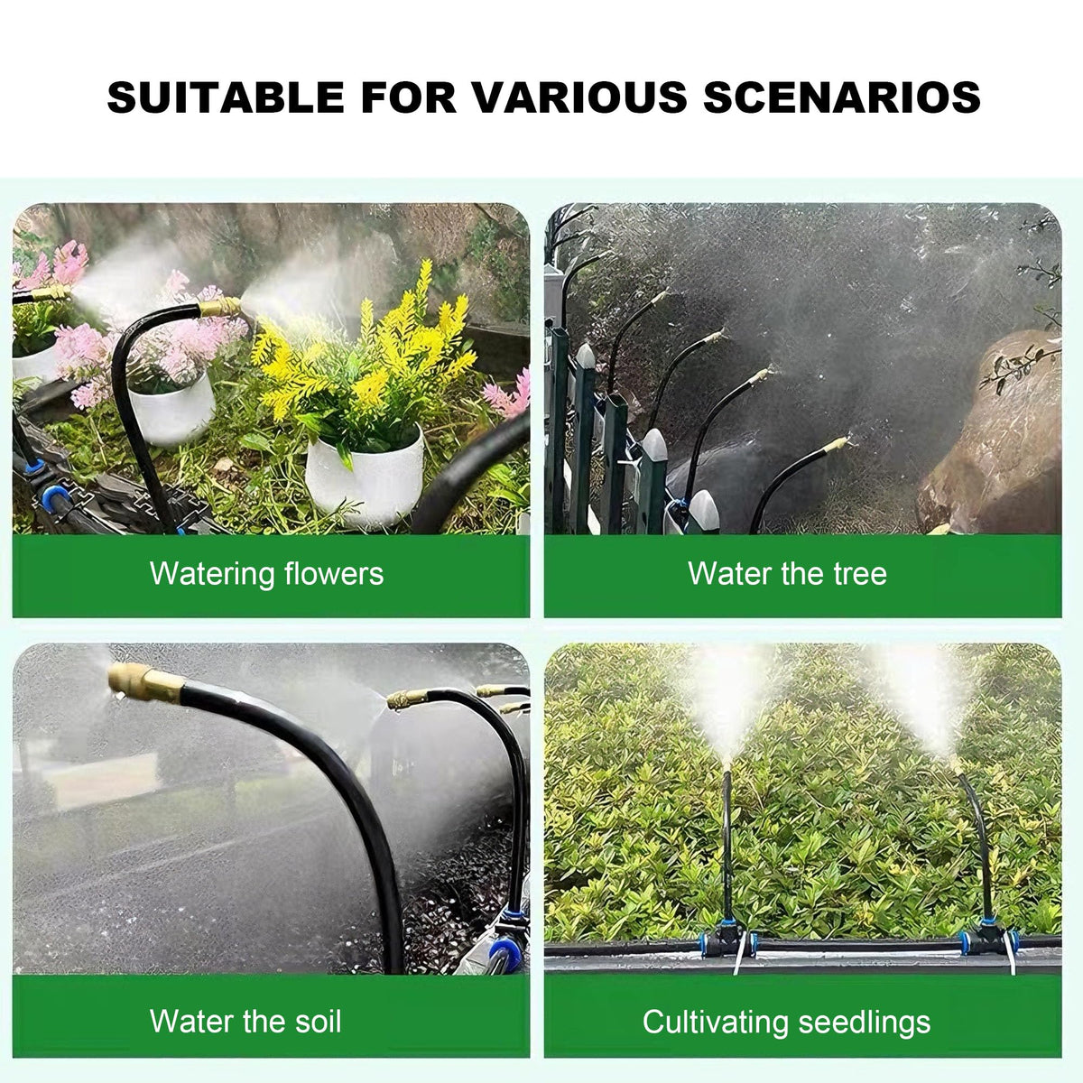 Drip Irrigation System, 2026-Upgrade 50Ft 1/4"Watering Kit with 15 360° Adjustable Copper Nozzles & 3/4" Copper Connector, DIY for Garden, Greenhouse, Pots, Raised Beds & Yard