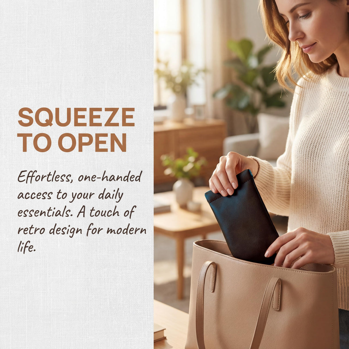 MOCICIGO 4PCS Snap Closure Organizer Pouch,Pu Leather Small Pouches for Purse Mini Cosmetic Bags for Travel Waterproof Makeup Women Purse Pouch Three Sizes Coin Purse Organizer Storage Pouch(Brown)
