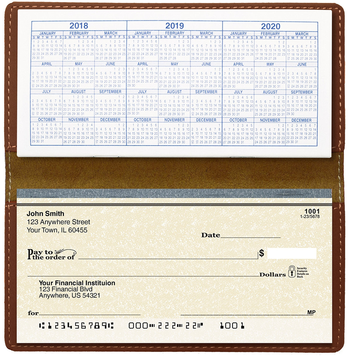 CAROUSELCHECKS Paw Prints Laser Engraved Leatherette Checkbook Cover