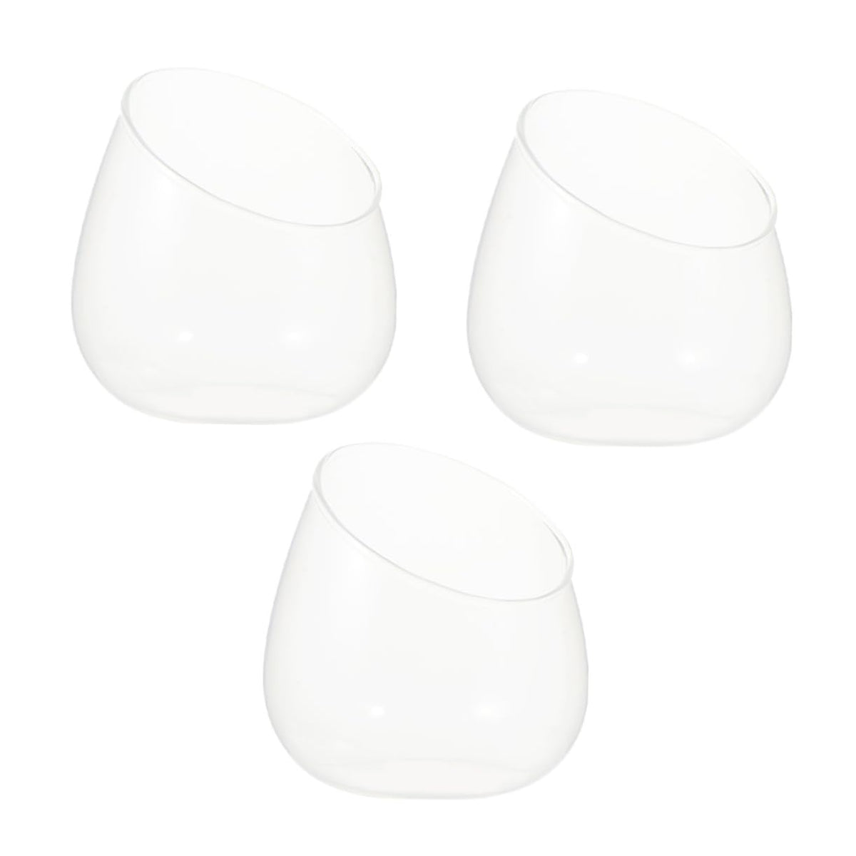 Zerodeko 3Pcs Cut Glass Bottle for Succulents Micro Landscape Terrarium Decorative Planter for Home Easy to Replace Plants Modern Style Display Container