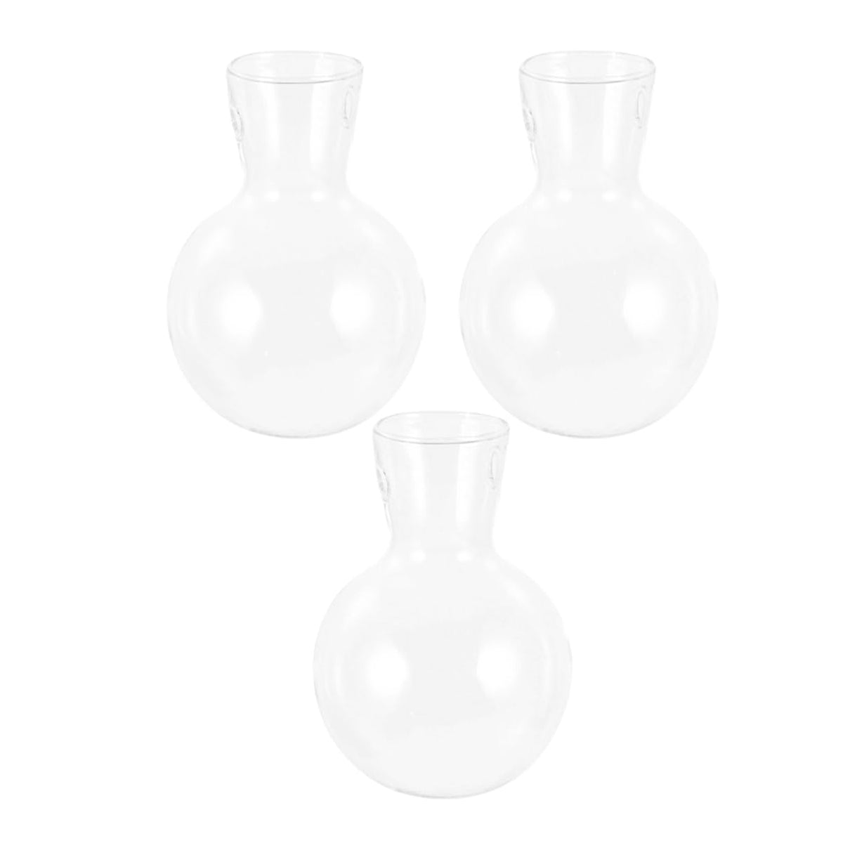 Mobestech 3pcs Hydroponic Glass Vase Base Clear Borosilicate Plant Propagation for Flowers and Terrariums and Stylish Desktop Decoration