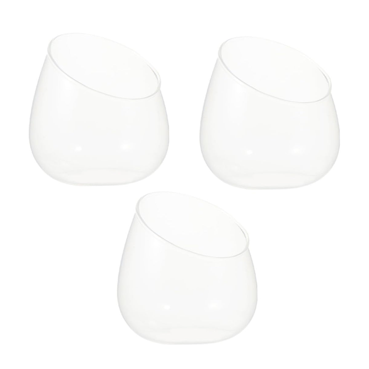 NUOBESTY 3pcs Slant Cut Glass Micro Landscape Bottles for Succulent Vase Desktop Ecological Terrarium Jar Home Décor