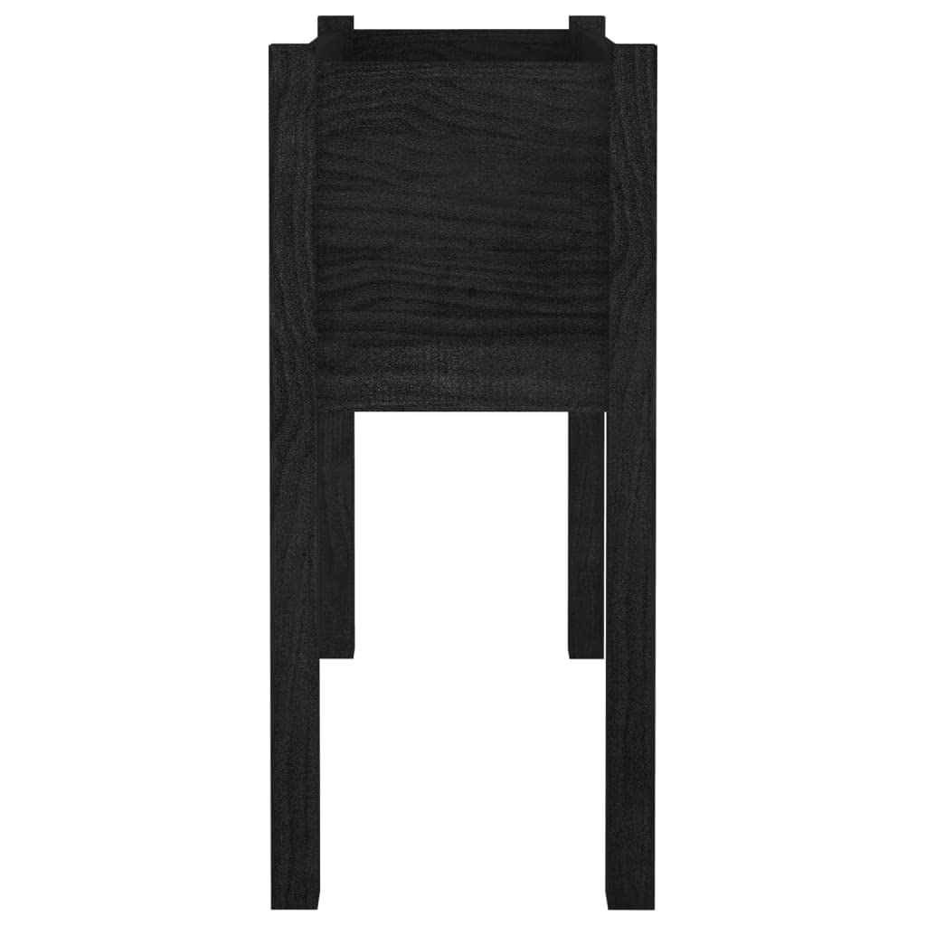 MBDRKVGF Large Garden Planter Box, 27.6-inch Square Wooden Flower Pot for Outdoor Patio, Balcony and Backyard, Matte Black Solid Pinewood Decorative Raised Bed