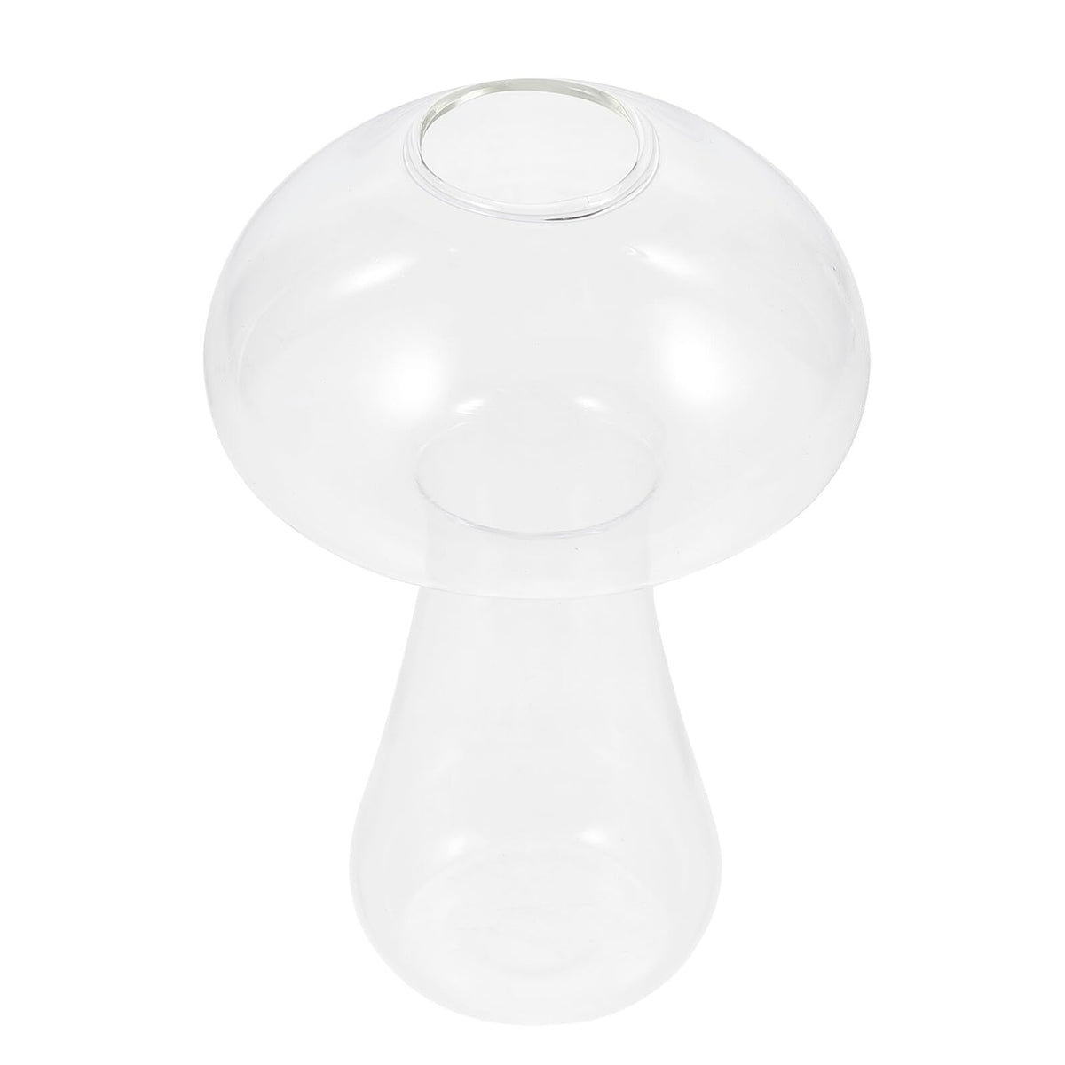 Kichvoe Glass Mushroom Vase Small 12x8cm Decorative Flower Planter Hydroponic Glass Terrarium for Home and Desktop Plant Arrangement