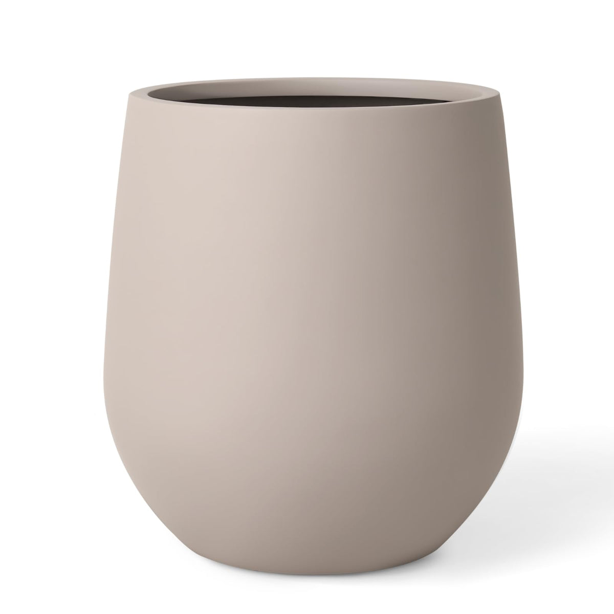 KUTE NEST 12.5" H x 11.4" D Premium Corso Fiberstone Round Tapered Planter with Drainage Hole, Weather Resistant for Indoor and Outdoor Use, Included 2 Extra Coco Mats (Taupe, 9" Pot Opening)