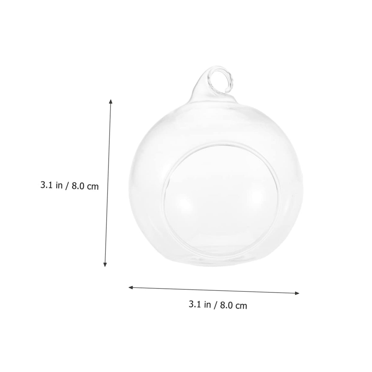Cabilock 6pcs Clear Hanging Glass Vases Flat Base Design for Succulents and Plants for Terrarium Displays and Wedding Decor Lightweight Borosilicate Glass