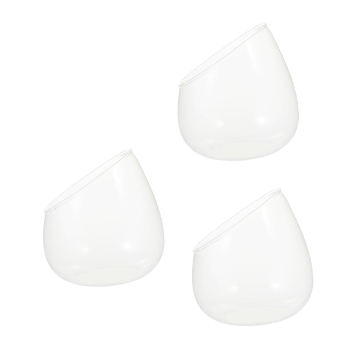NUOBESTY 3pcs Slant Cut Glass Micro Landscape Bottles for Succulent Vase Desktop Ecological Terrarium Jar Home Décor