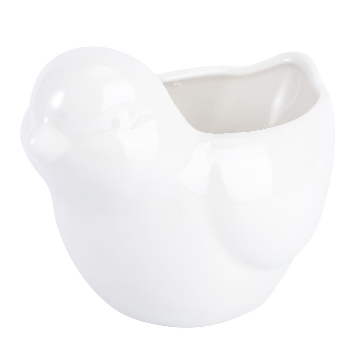 DIYEAH Ceramic Succulent Flowerpot with Creative Bird Design White Animal Plant Container for Indoor Garden Office Decoration Compact Decorative Pot for Small Flowers and