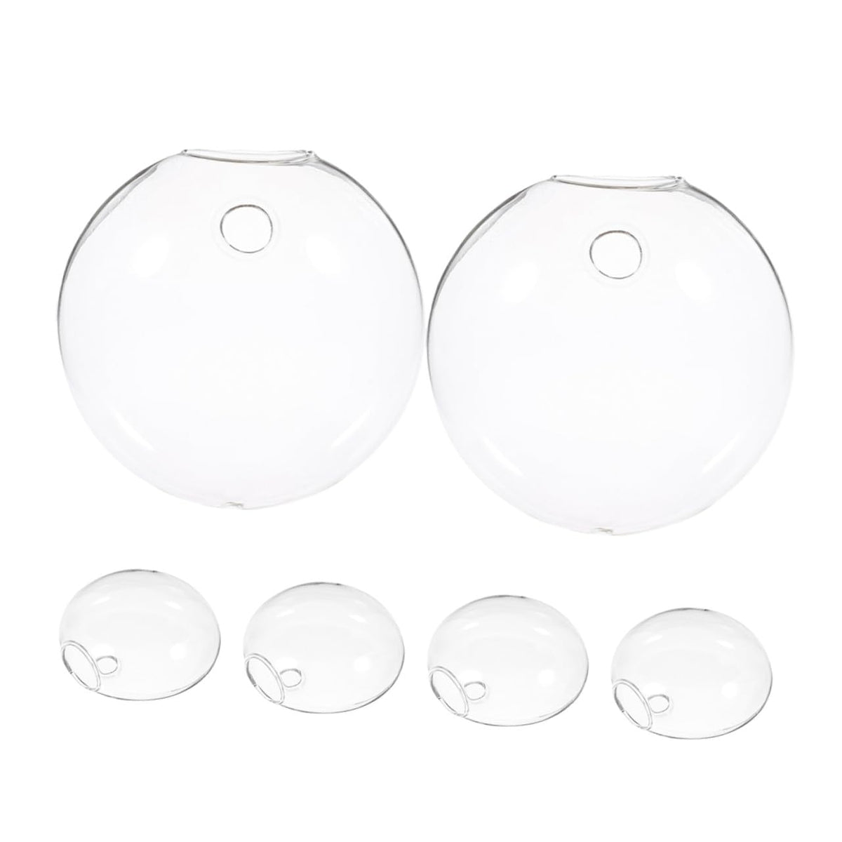 Uonlytech 6pcs Wall Hanging Glass Terrarium Planter Transparent Hydroponic Vase for Indoor Plants Space-Saving Decorative Flower Jars for Home Office Bathroom