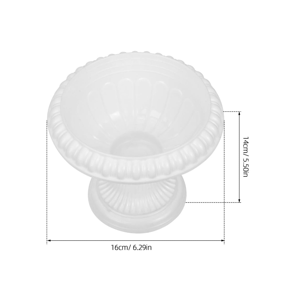 Cabilock 4pcs Flower Pot Planter Classic Traditional Urn Planter White Flower Holder Detachable Garden Succulent Container Front Porch Flowerpot