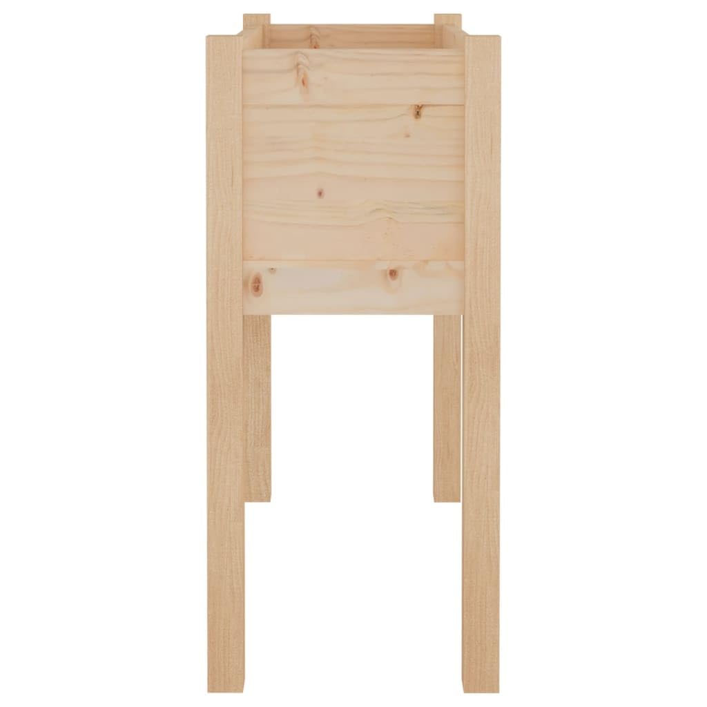 hliofuir Garden Planter Box, Solid Pine Wood Square Flower Pot for Outdoor Patio, Deck, and Balcony, Large Decorative Plant Container, 27.6 x 27.6 x 27.6 Inch, Brown
