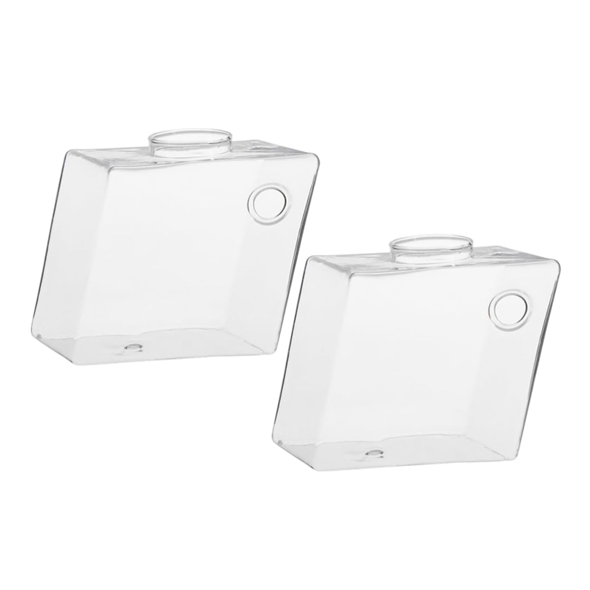 Zerodeko 2pcs Rhombus Glass Flower Vase Wall Planter Terrarium Container Decor for Home Office and Garden Decorative Hanging Planter for Plants and Propagation Display