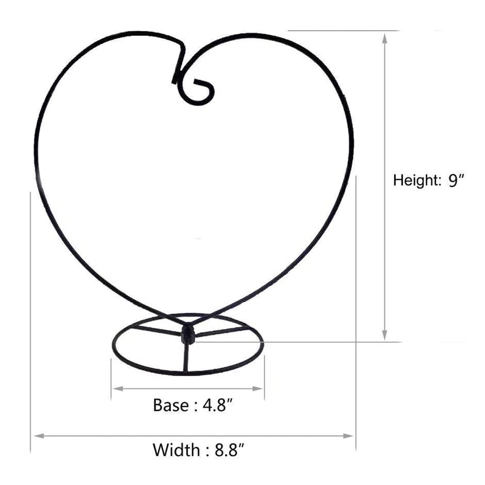 WOCTDTHW Ornament Display Stand Holder Iron Hanger for Chrismas Hanging Glass Globes (Love Shape 10 Pcs)