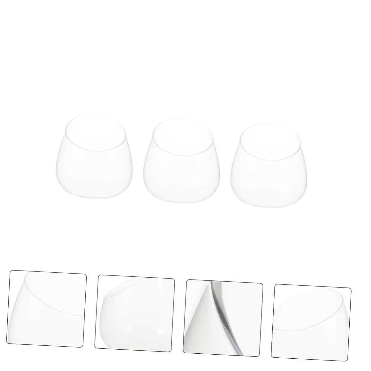Toyvian Succulent Vase 3pcs Slant Cut Glass Ecological Bottles for Desktop Terrarium Plant Decoration