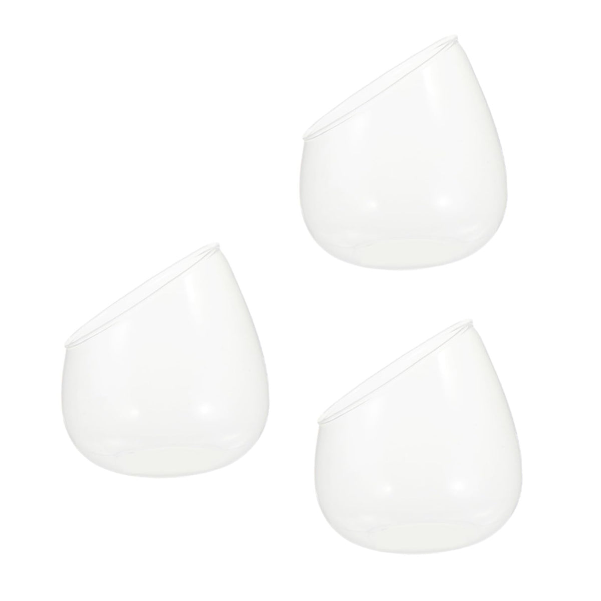 NUSITOU 3pcs Slant Cut Glass Ecological Bottles for Succulents Micro Landscape Terrarium Tabletop Decoration Glass Plant Ornaments for Home and Office