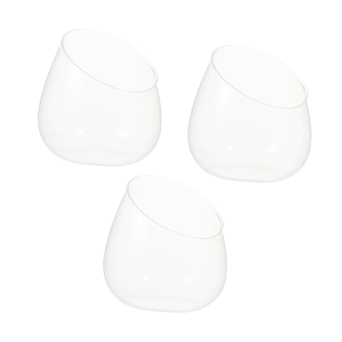 SECFOU 3pcs Slant Cut Micro Landscape Glass Bottles Ecological Terrarium Jar Plant Holder for Succulent Desktop Home Décor