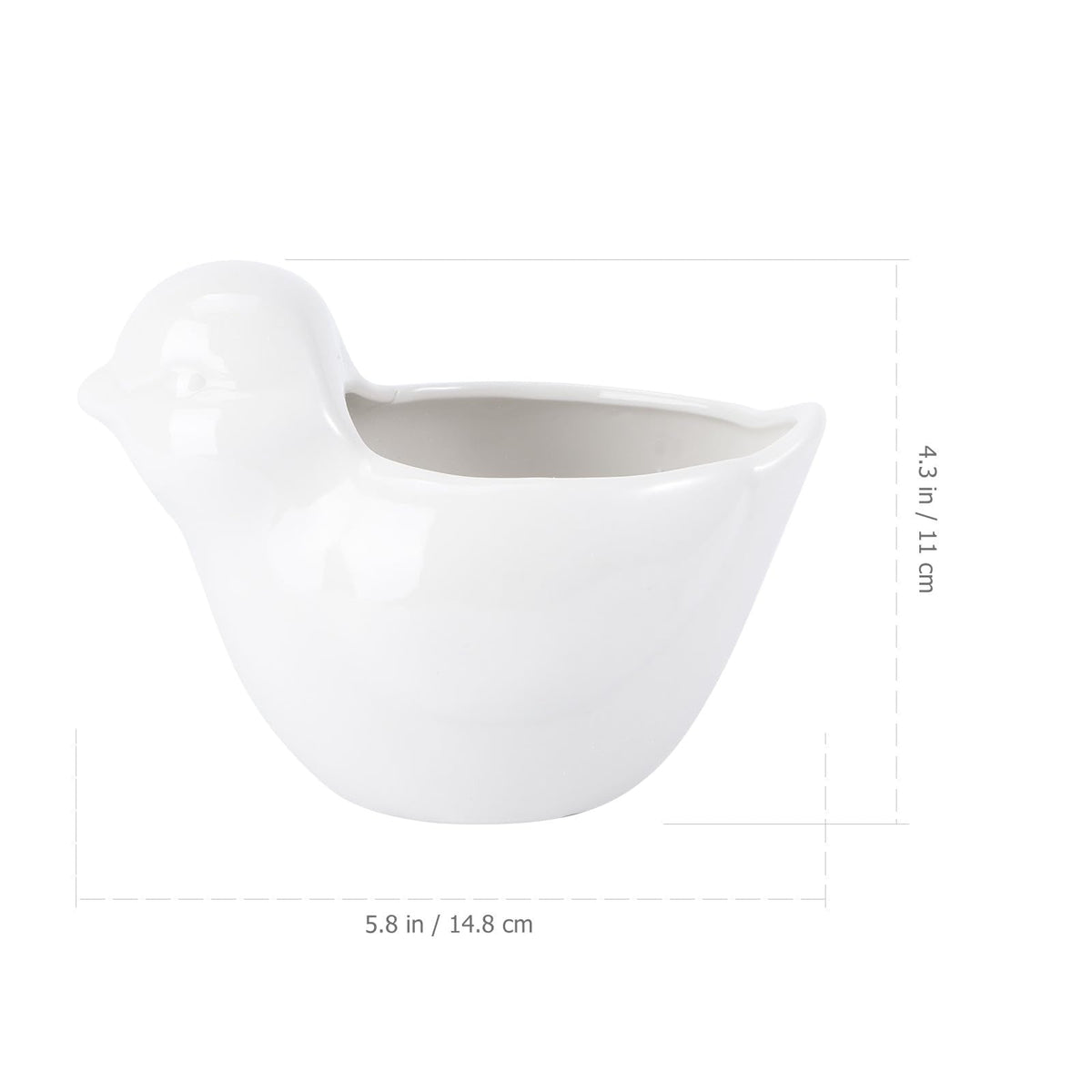 GOOHOCHY Ceramic Succulent Flowerpot Bird Planter Creative White Animal Design Large Plant Container for Garden Balcony Home Decor