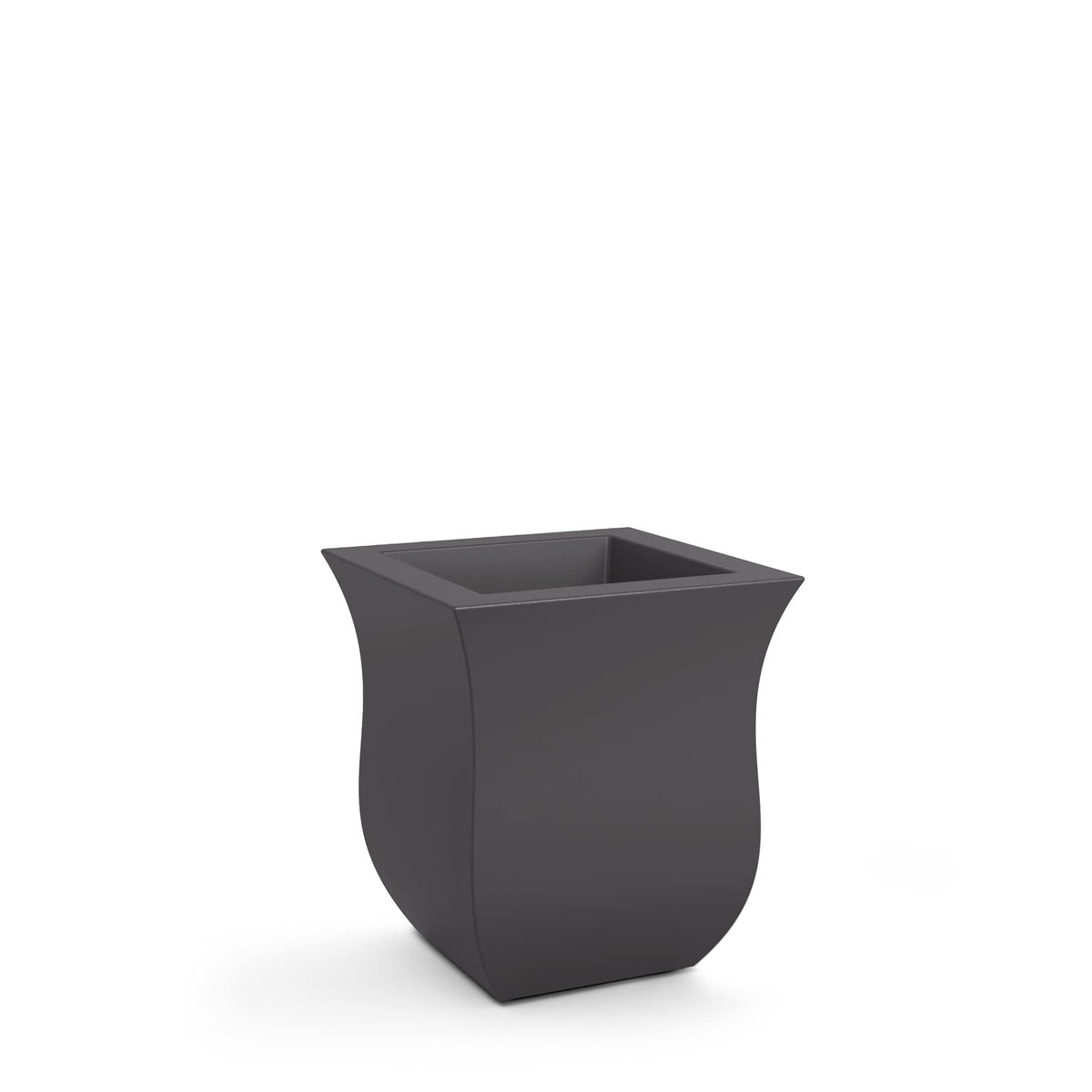 Mayne Valencia 16x16 Modern Polyethylene Resin Square Planter in Graphite Gray