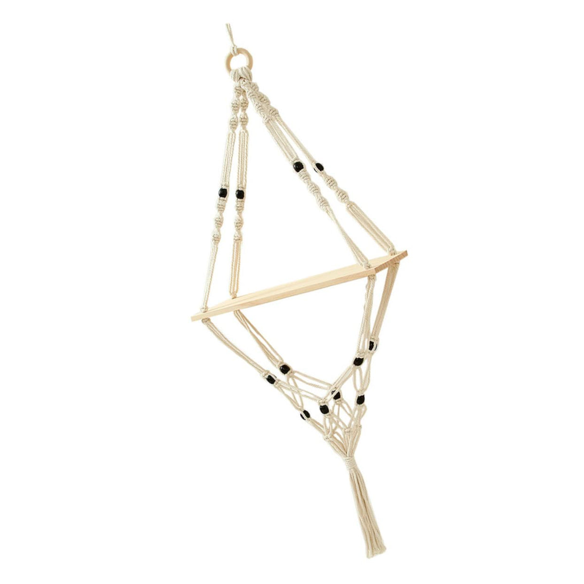 HANABASS 1Pc Nordic Style Cotton Rope Plant Holder Woven Hanging Rack for Flowerpots Indoor Wall Decor Bonsai Stand with Elegant Simple Design for Patio and Garden