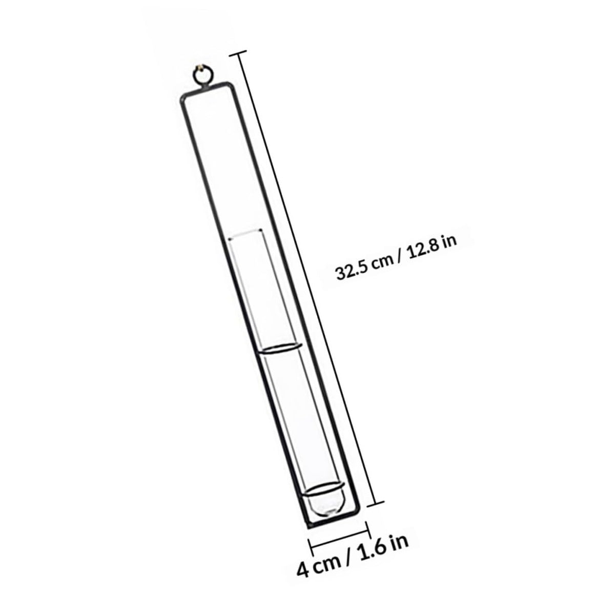 BESTonZON Wall Hanging Hydroponic Glass Test Tube Flower Vase Set with Iron Frame Plant Propagation Tubes for Home Garden Decoration Includes 3 Hemp Ropes and 3 Adhesive Hooks