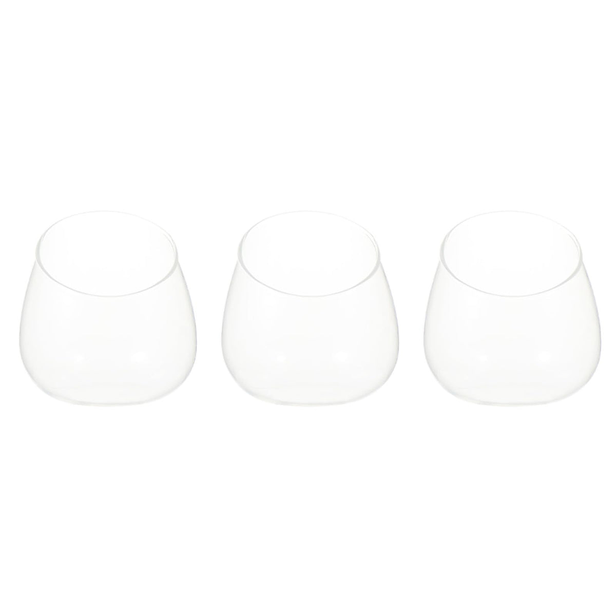 HOMOCONO 3pcs Slant Cut Glass Micro Landscape Bottle Ecological Terrarium Vase for Succulent Plants Desktop Tabletop Decoration