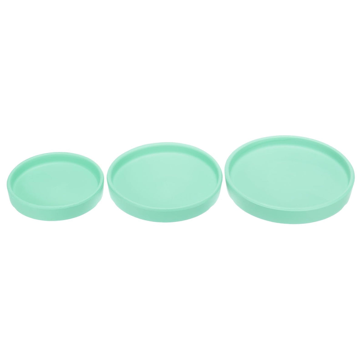 M METERXITY 3 Pack Planter Saucers - Ceramic Plant Tray Flower Pot Drip Trays Round Apply to Outdoor/Garden (4/5/6inch, Turquoise)