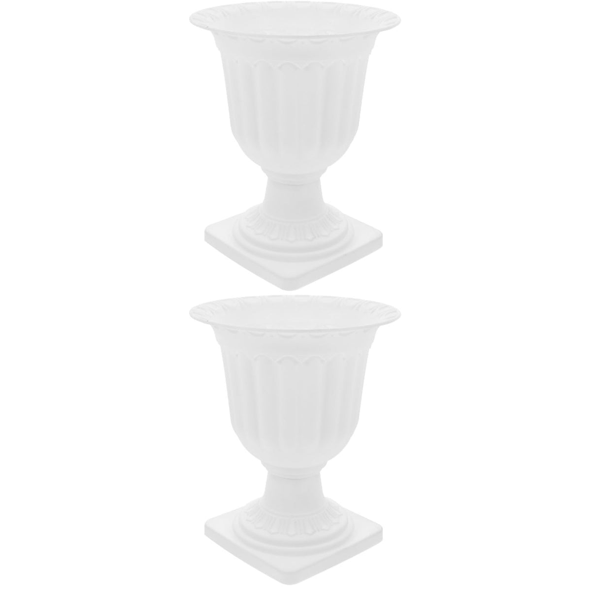 Abaodam 2pcs Urn Planter Flowerpot Flower Stand for Wedding Flower Pots Indoor Front Door Decorations Pots for Plants Tall Planter Outdoor Vase White, 6.7X5.5X5.5in