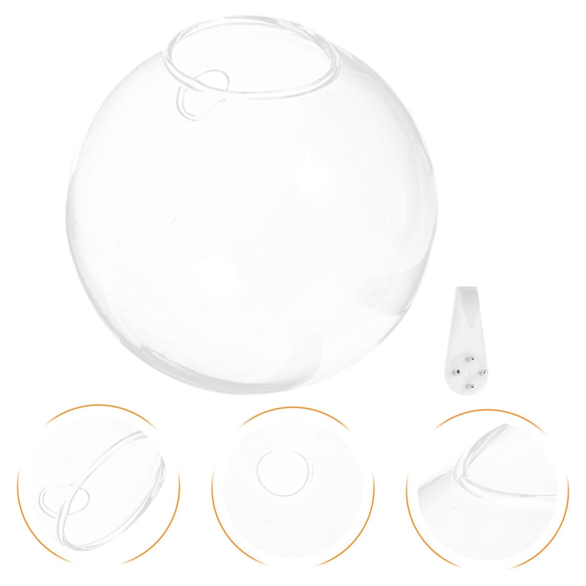 OKUMEYR Wall Mounted Hydroponic Glass Vase Set 4pcs, 10cm Glass Plant Terrarium with Removable Crystal Mud for Home Decoration and Succulent Propagation