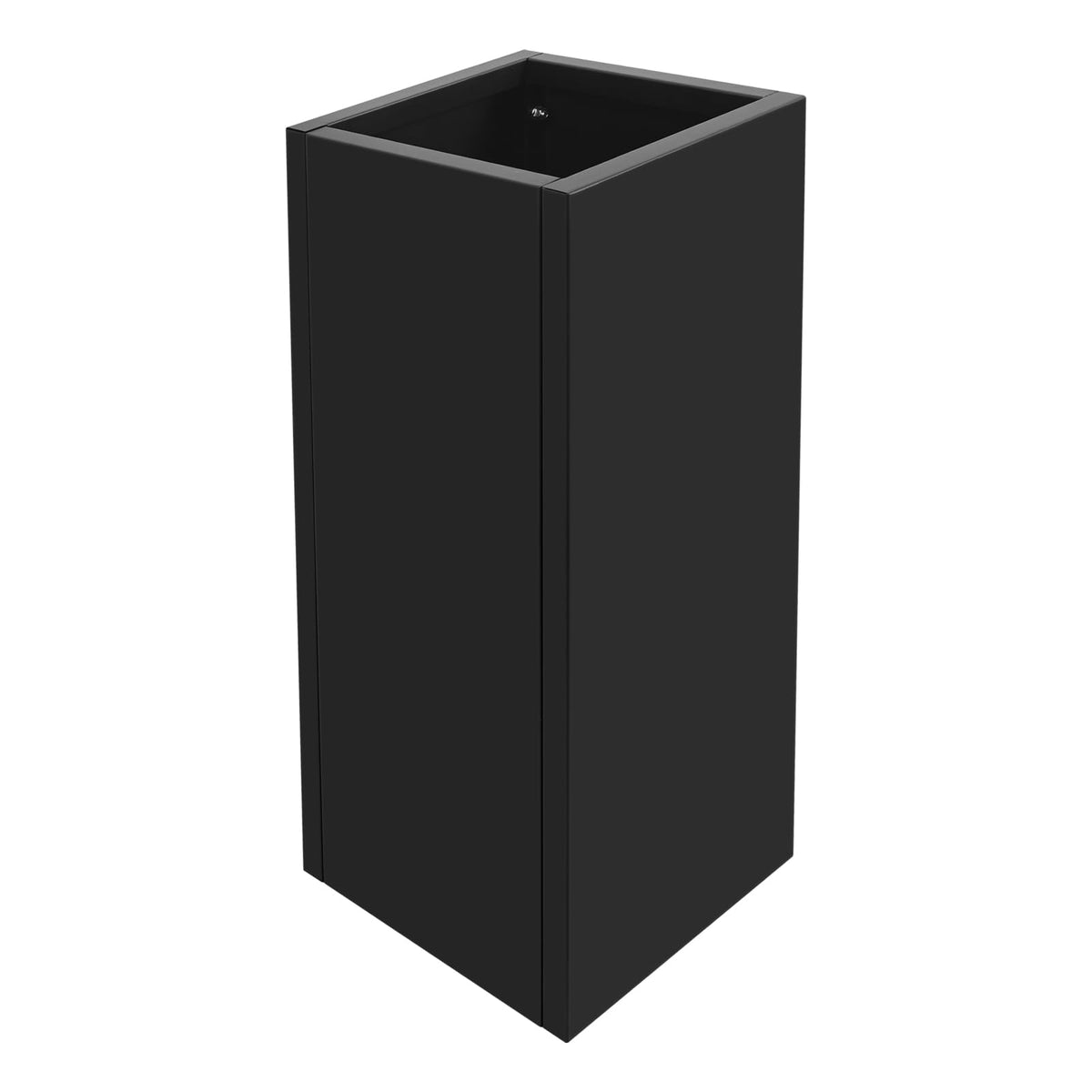 Pinelicorn Black Rectangular Planter with Removable Insert Shelf 12" L x12 W x 30" H, Cube Metal Planters Pot with Drainage Holes, Heavy Duty Steel Flower Pots for Patio, Yard, Garden