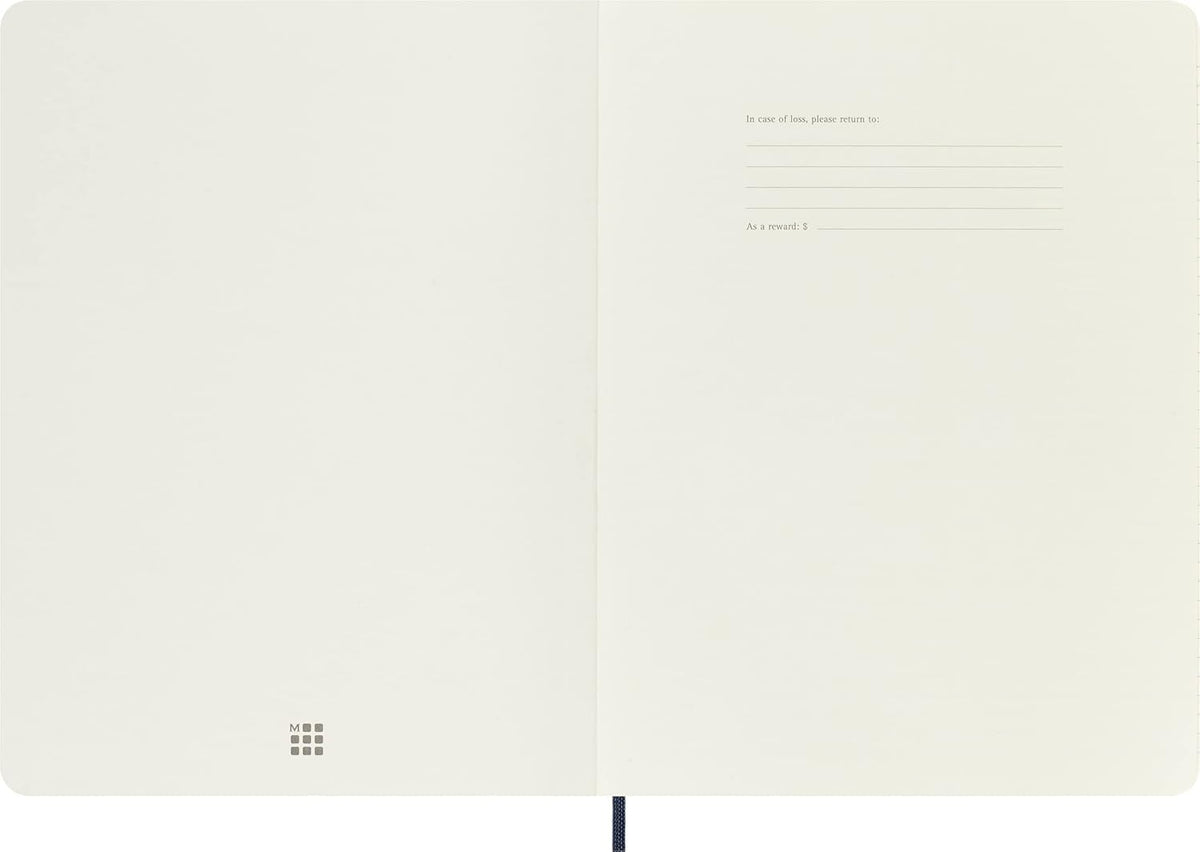 Moleskine Classic Notebook, Soft Cover, XL (7.5" x 9.5") Ruled/Lined, Sapphire Blue, 192 Pages