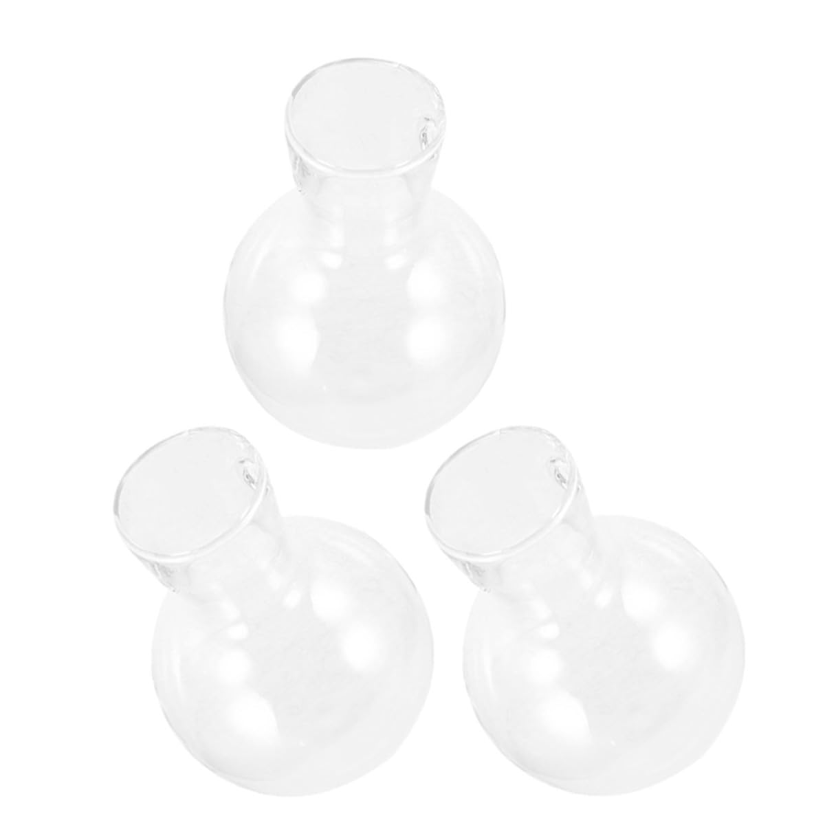 OSALADI 3Pcs Glass Hydroponic Vase with Wood Stand, High Borosilicate Glass Planter for Indoor Plant Propagation and Flower Display, Desk Terrarium Jars for Home and Office Decor