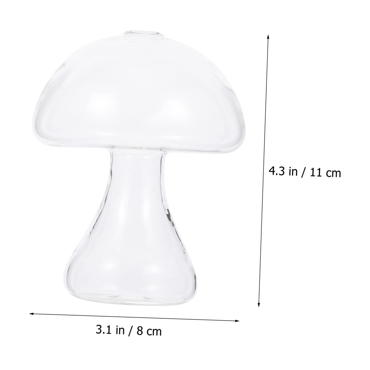 Cabilock Creative Transparent Glass Mushroom Vase for Hydroponics Plant Container Flat Mouth Design Office Living Room Decor Cute Plant Pot for Desktop Terrarium