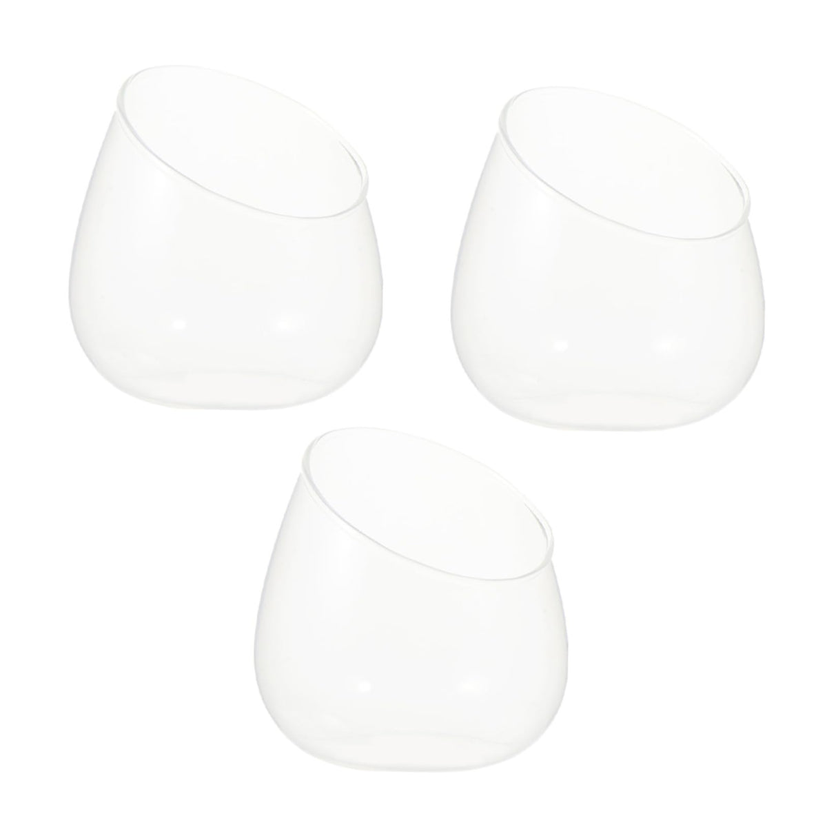 MAGICLULU 3pcs Slant Cut Glass Landscape Bottle Set, Eco Terrarium Vases for Desktop Decoration, Glass Containers for Succulent Plants and Miniature Gardens