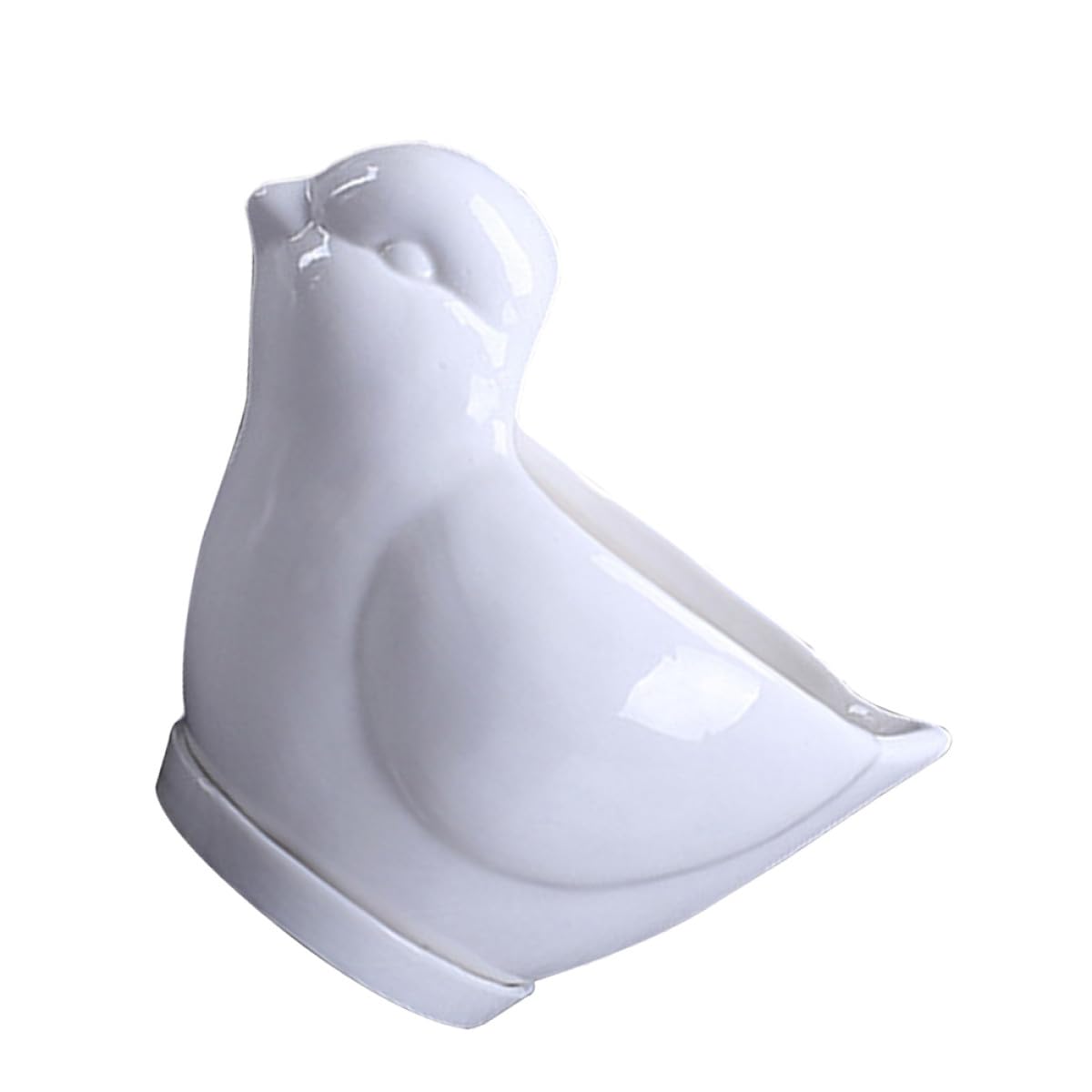 Veemoon Ceramic Succulent Plant Pot White Small Bird Shape Planter for Indoor Desktop Decor Saucer Pottery Flower Container for Home Garden