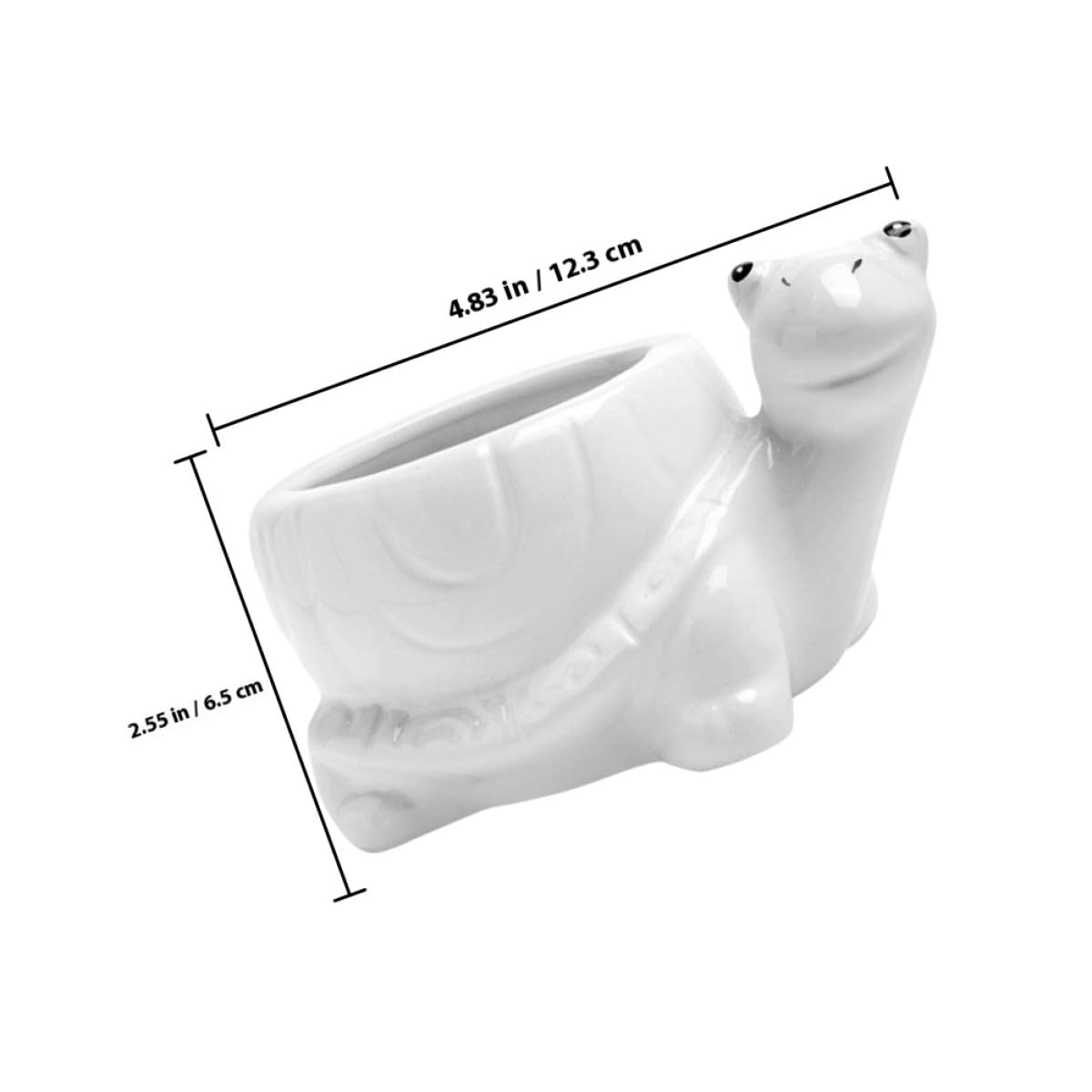 Gogogmee Ceramic Succulent Pot Turtle Design Small Decorative Flower Holder for Indoor Office Decor White Cute Tortoise Planter for Garden Patio
