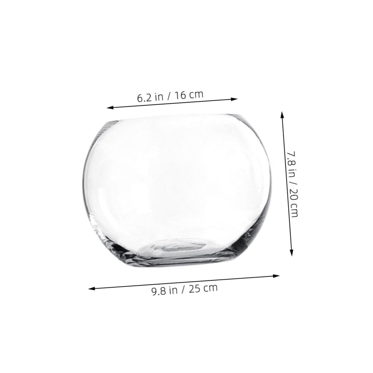 Sosoport Hydroponics Glass Vase Transparent Desktop Flower Pot Smooth Surface Decorative Plant Holder for Home Office Hotel Terrarium Succulent Display