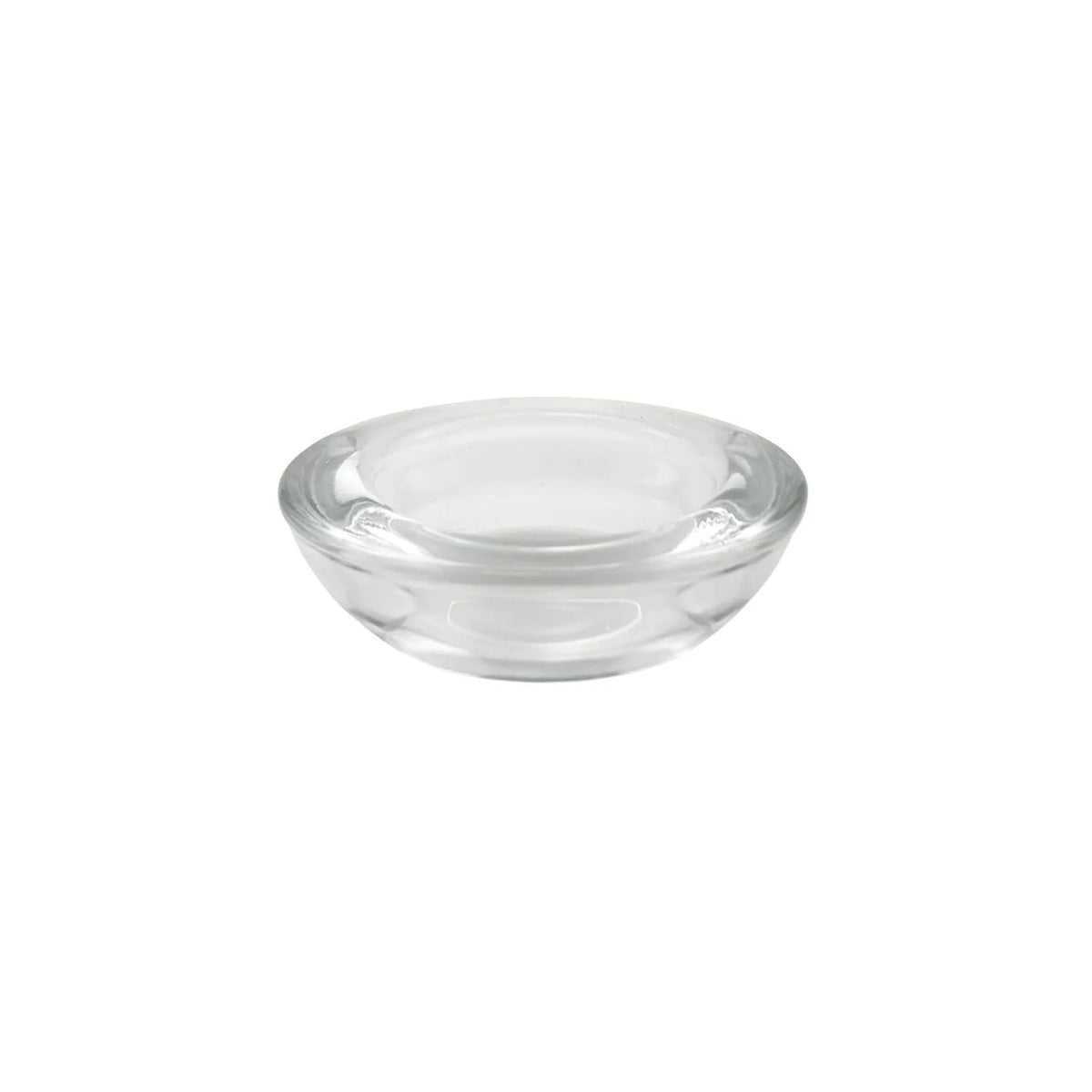 WGV Sturdy Tea Light Votive Candle Holder 3" W, Clear Heavy Thick Chubby Plate Bowl Glass, Small Accent Decor, 24 Pieces