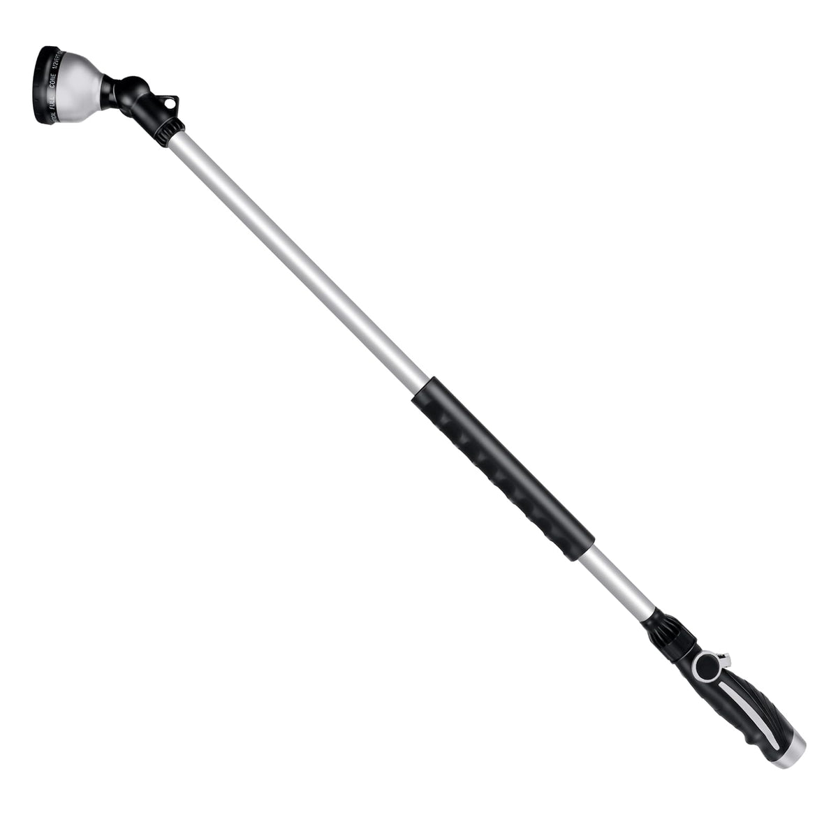 RESTMO 36” Long Watering Wand, Metal Garden Hose Wand with 180° Swivel Head and 10 Spray Patterns, Heavy Duty Hose Nozzle Sprayer with Thumb Flow Control, for Water Hanging Baskets, Shrubs, Silver