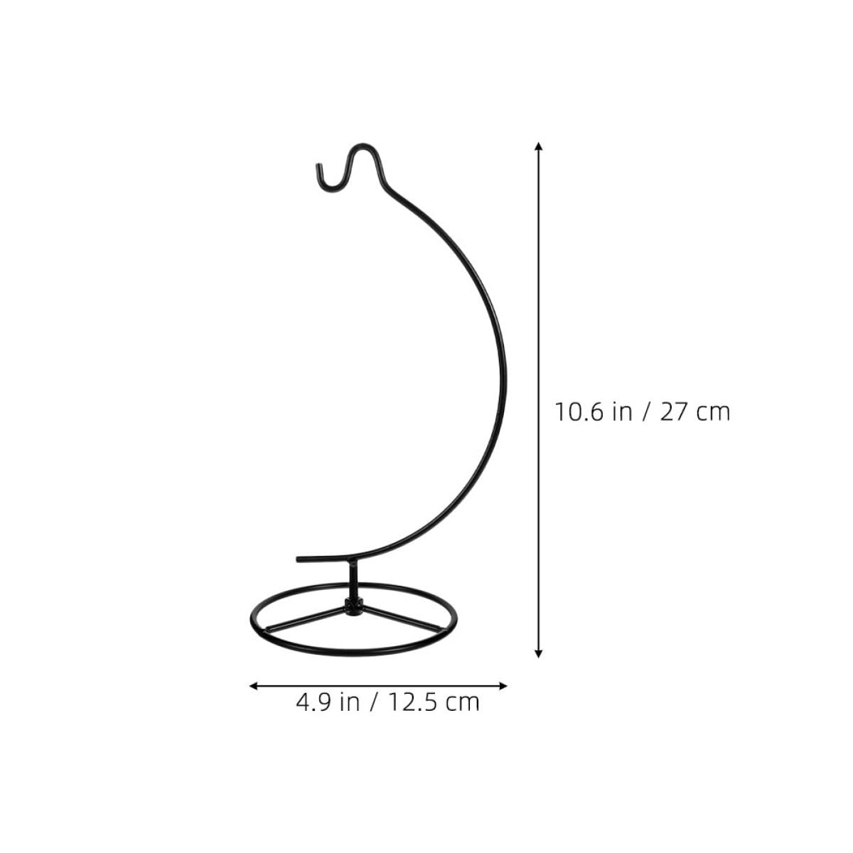 Toyvian 2pcs Moon-shaped Hanging Stand for Air Plant Terrarium and Ornament Display, Black Iron Metal Hook Rack for Indoor Home Décor and Hanging Flowerpot Holder