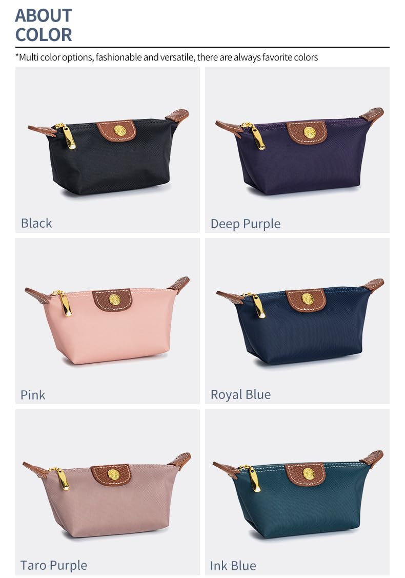 Zitokin Womens Unique Change Purse Vintage Nylon Zip Coin Wallet Mini Bag (Black)