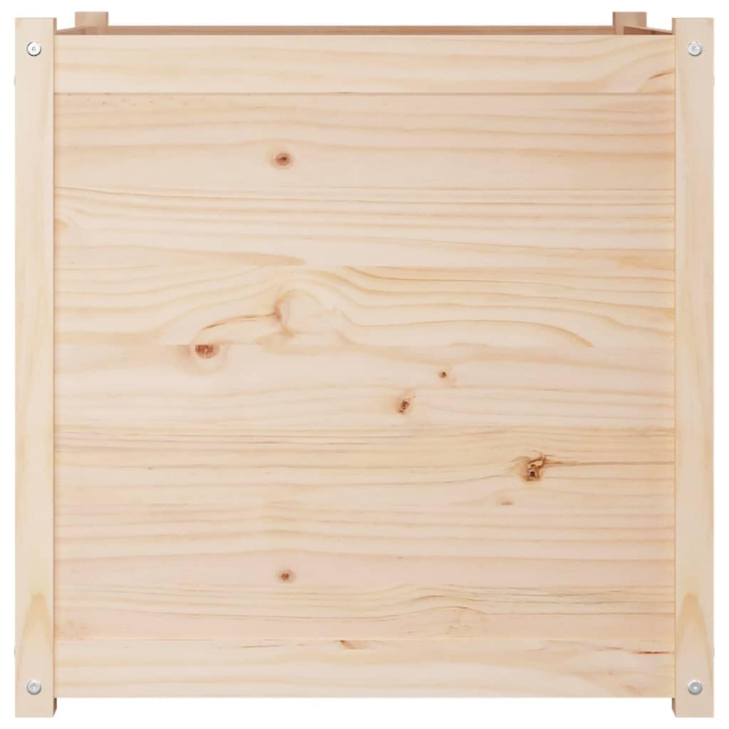KHNLGFR Rustic Solid Pine Garden Planter 27.6 Inch Large Square Pine Planter for Plants Natural for Outdoor Balcony Solid Pinewood Garden Box for Herbs