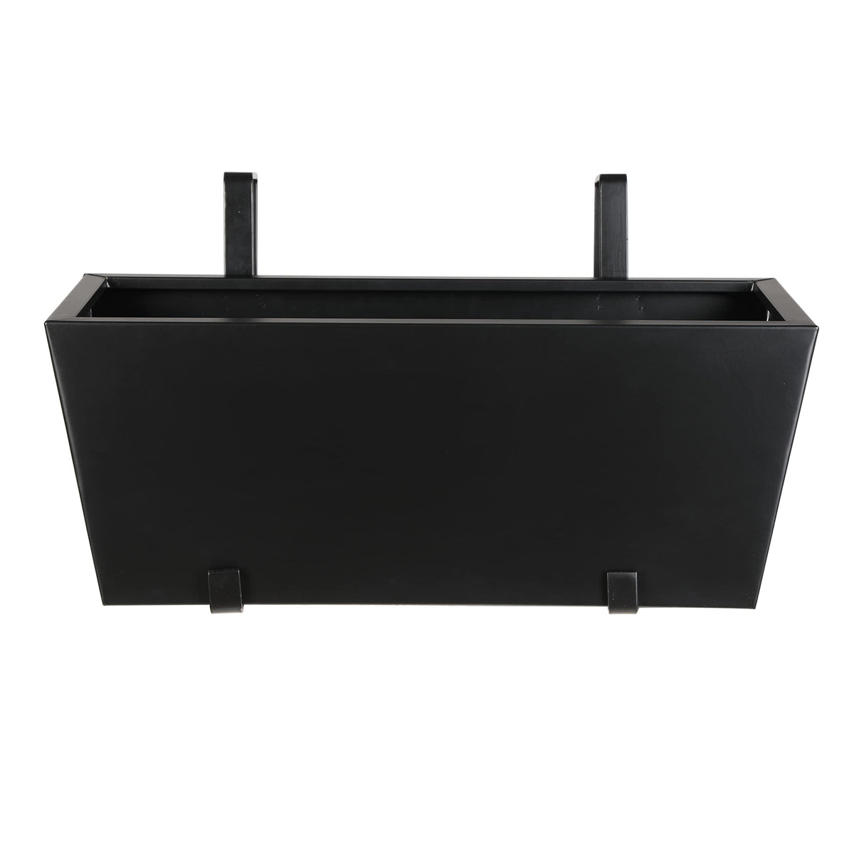 BIRDROCK HOME 1pk Metal Railing Planter - Balcony Flower Box - Deck Rail Boxes - House Apartment Plant Pot - Black