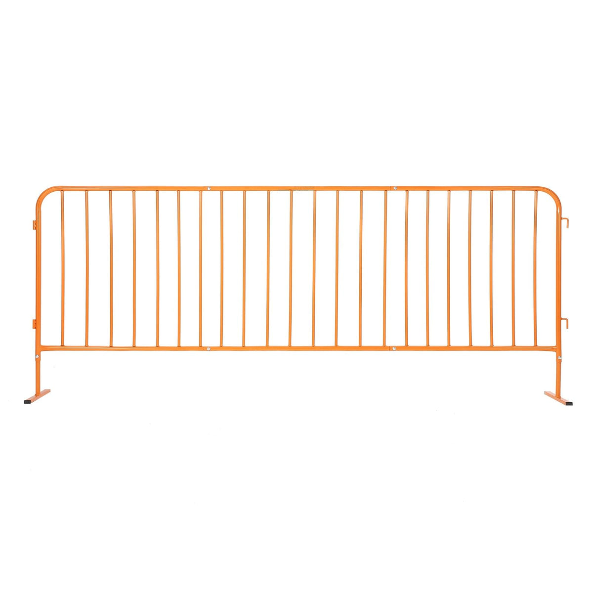 Heavy Duty Interlinked Steel Safety Barricade – Removable Flat Feet, Portable, Weather Resistant, Durable Metal Crowd Control Barrier for Outdoor Events, Construction, Parking, Facility, 8.5FT