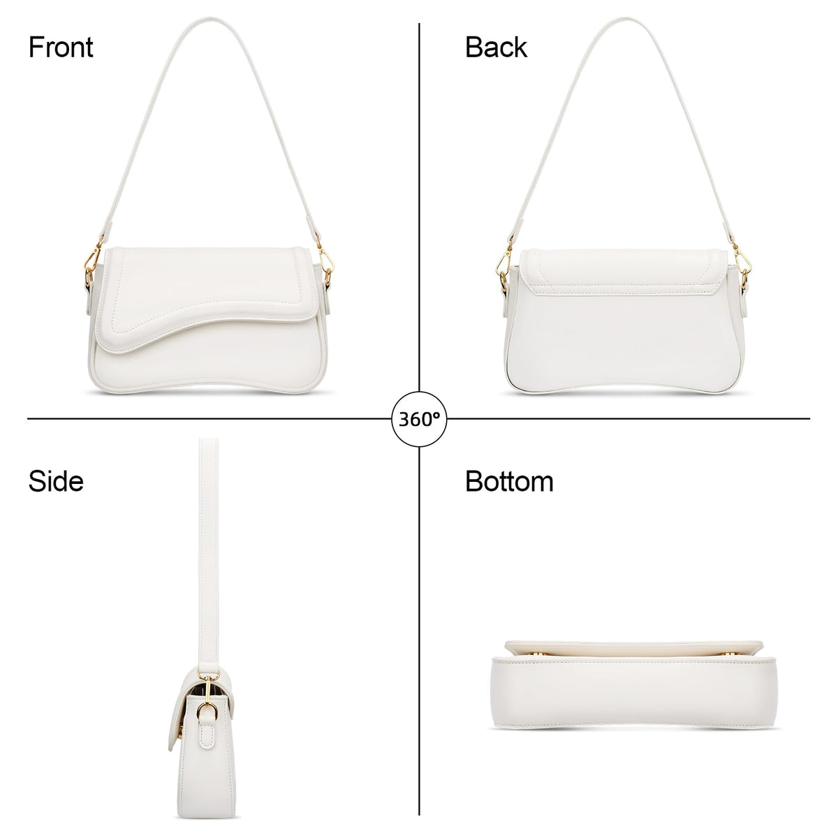 KKXIU Shoulder Bag for Women Small Clutch Purses Cute Hobo Handbag Trendy Underarm Bag-Beige