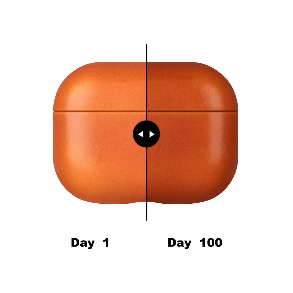 Maogoam for AirPods Pro 2 Leather Case Cover with Button, Genuine Crystal Vegetable Tanned Oil Wax Leather Case for AirPods Pro 2nd Generation, Elegant Style, Front LED Visible, Orange