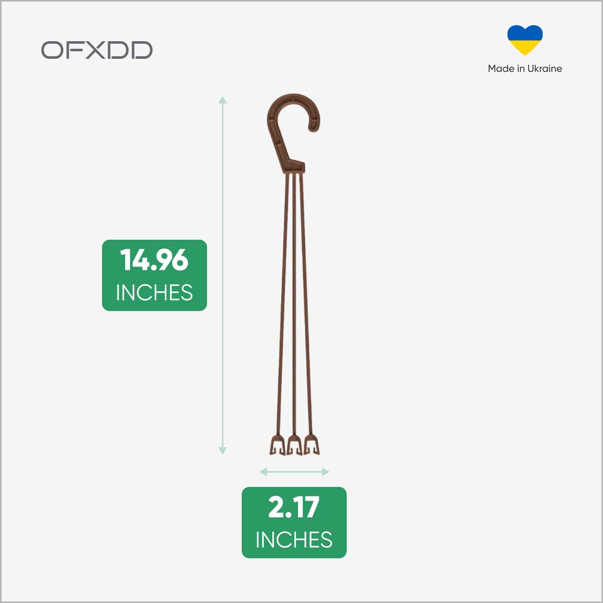 OFXDD Plant Hanger, 4 Pcs - Flower Hanging Planters for Indoor and Outdoor Plants - Plastic Plant Holder with Hooks, Brown