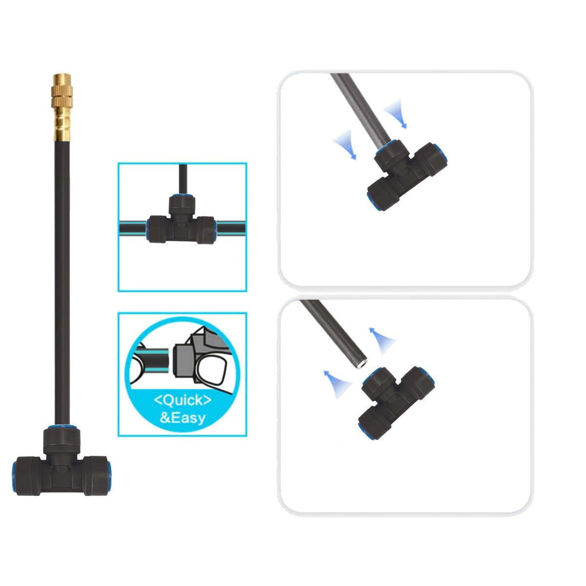 New drip Irrigation kit, Automatic Garden Watering System, Quick Connector and 360-degree Bending Dropper atomizing Copper Nozzle, Garden Plant Lawn Courtyard Watering System. (165FT)