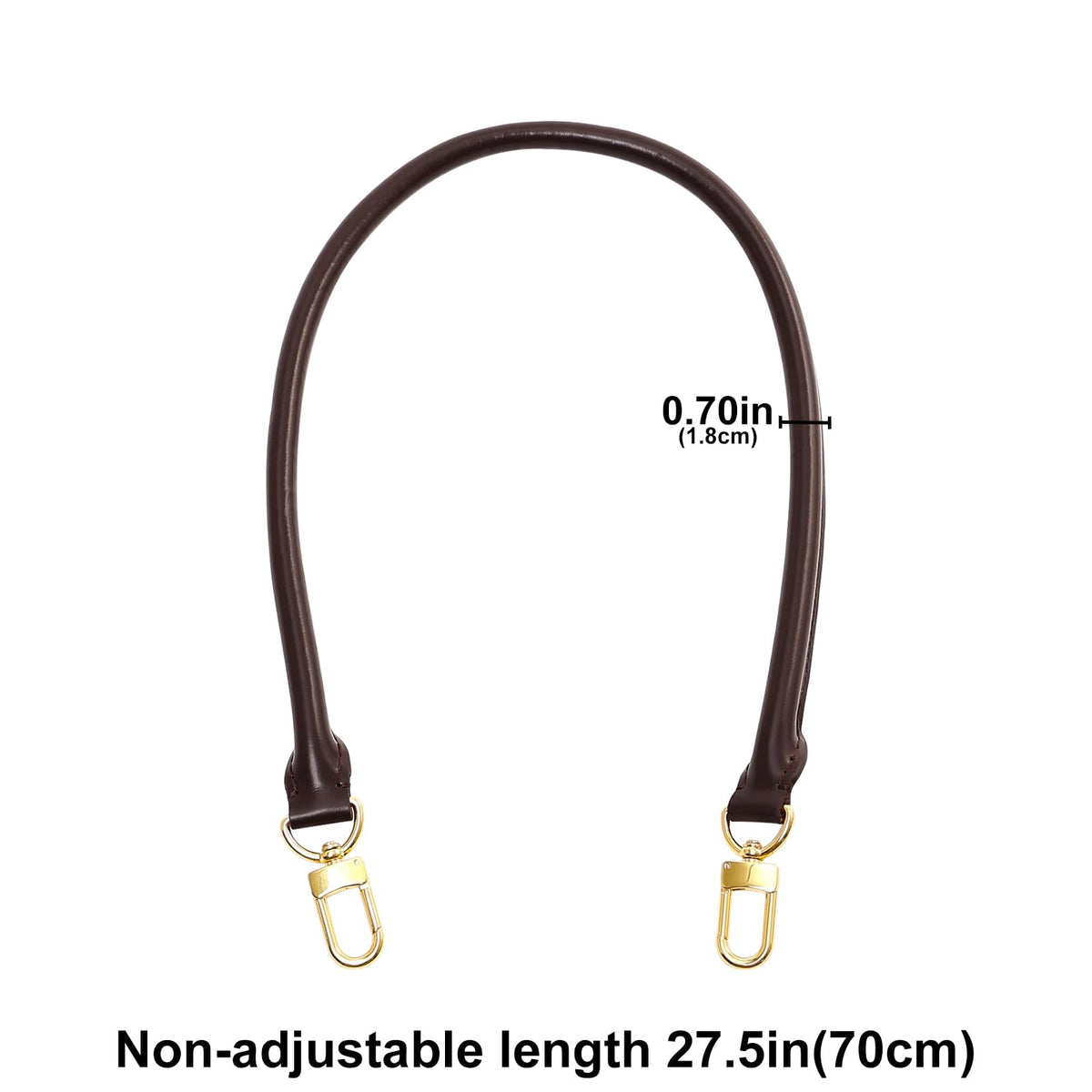 jiesinlov 27.5inches Vachetta Leather Shoulder Rolled Strap Replacement,Bags Strap for Soft Lucky Speedy 25 30 Handbags (Coffee)