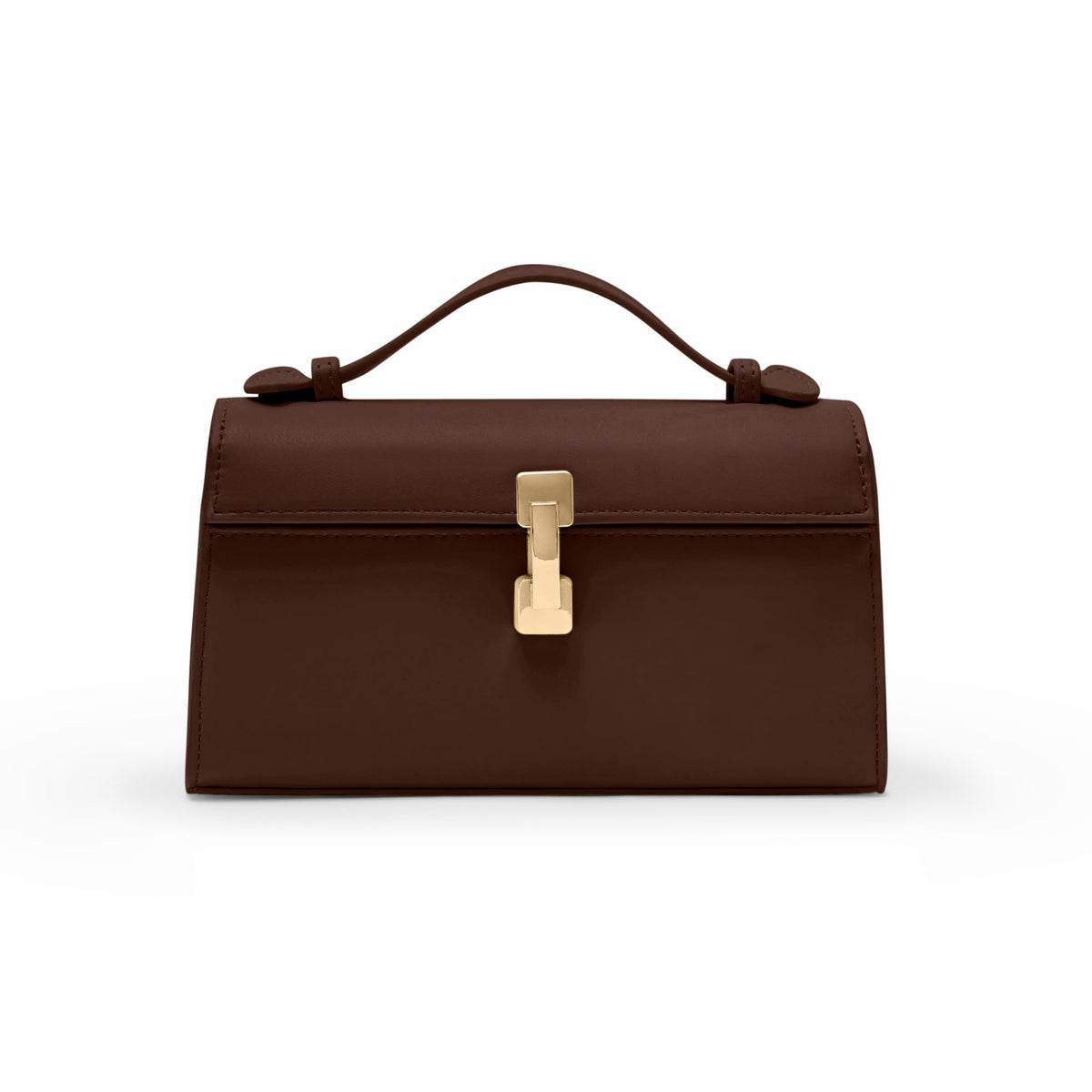 Clutch Purses for Women - Small Evening Bag - Trendy Top Handle Purse - Adjustable Crossbody Handbag PU Leather - Chocolate Brown